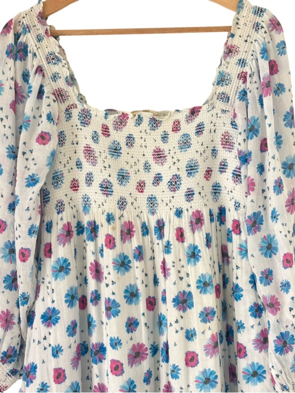 LoveShackFancy Miri Midi Dress Deep Cotton Candy White Size S - Picture 7 of 12